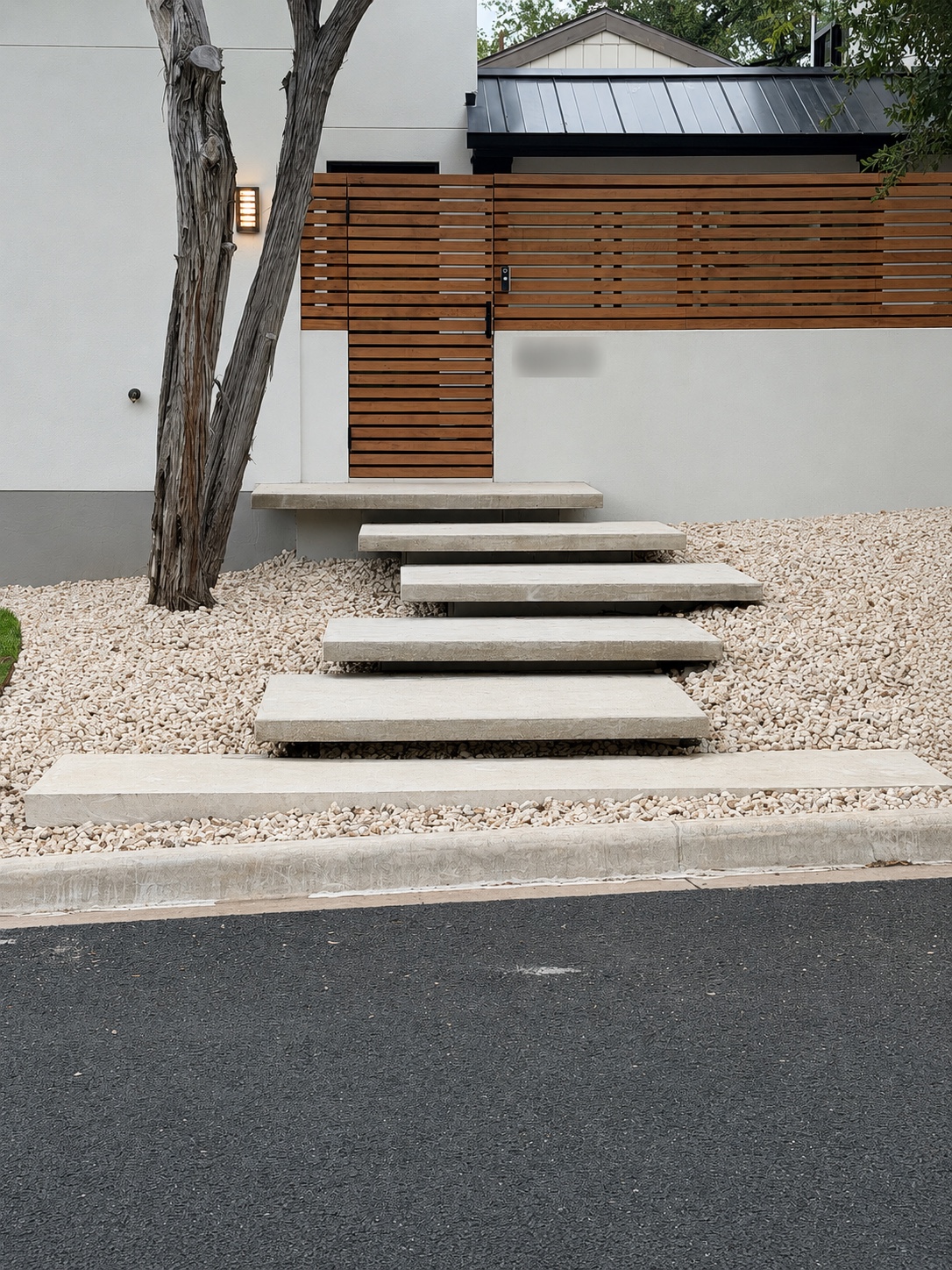 Custom floating concrete steps completed by SenPro